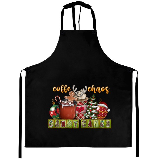 Coffe Chaos Candy Canes Aprons