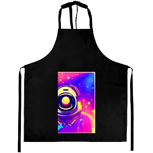 Astronaut neon colors Aprons