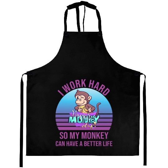 working monkey monkeys office saying Aprons