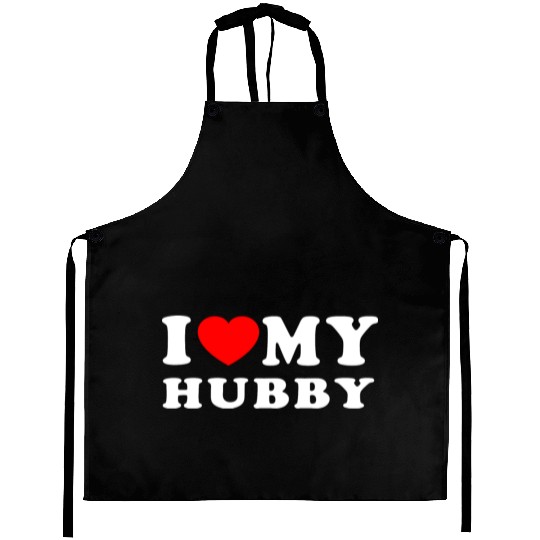 I LOVE MY Hubby I LOVE MY Husband Aprons
