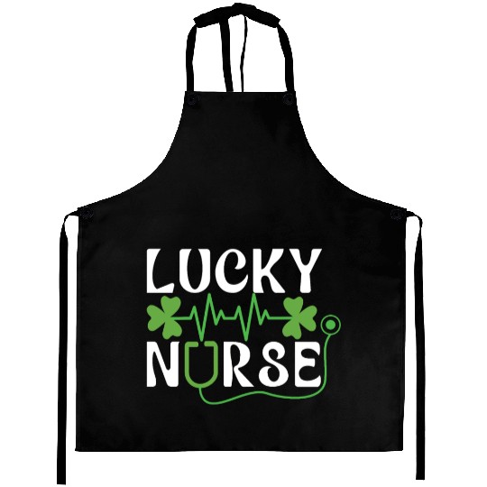 Saint Patrick Day Shamrock Lucky Nurse Aprons