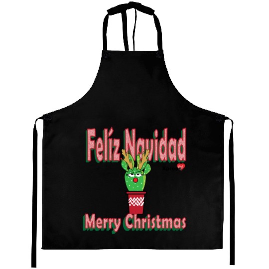 Felíz Navidad Cactus Lady Aprons