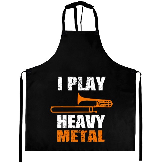 I Play Heavy Metal Aprons
