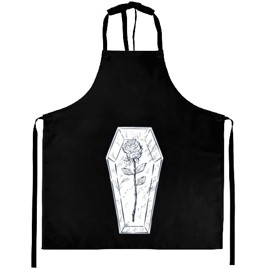 Coffin rose art Coffin rose art inspiration store Aprons