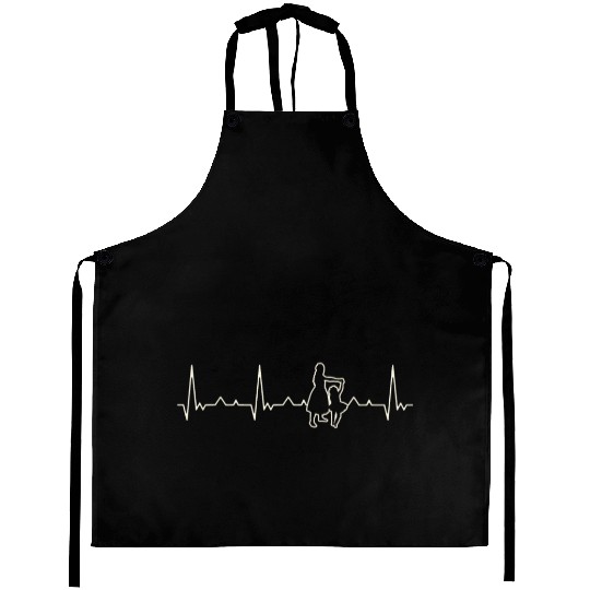 Mother daughter dancing. Heart. Love. EKG. Pulse. Aprons