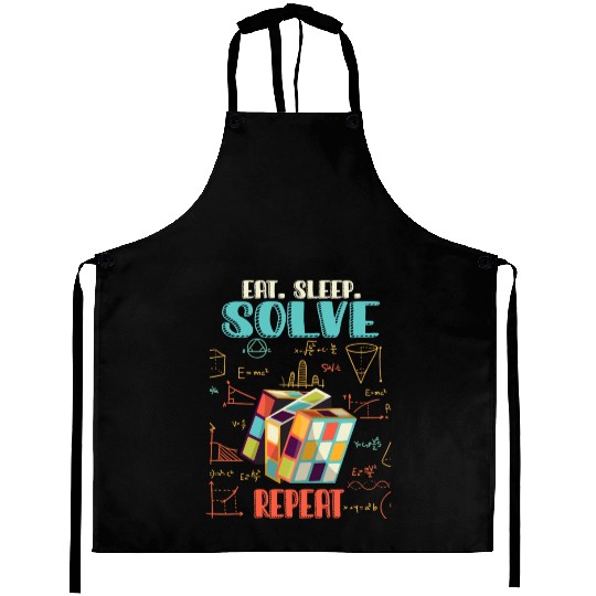 Eat Sleep Solve Repeat Math Speed Cubing Genie Aprons