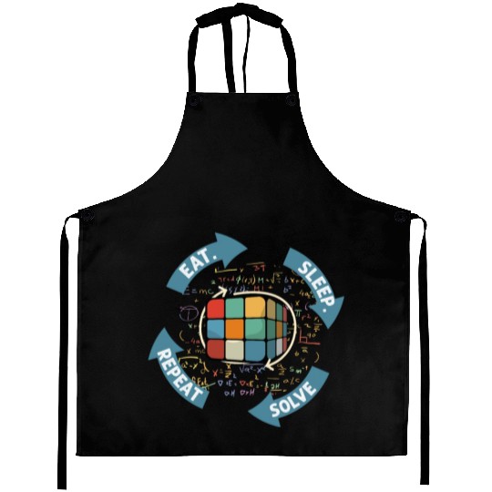 Eat Sleep Solve Repeat Math Speed Cubing Genie Aprons