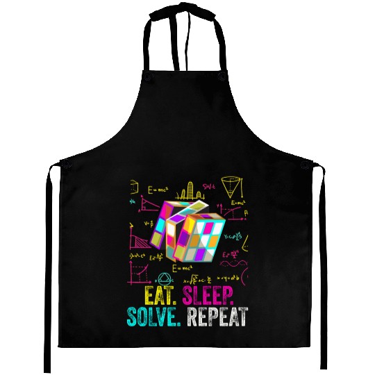 Eat Sleep Solve Repeat Math Speed Cubing Genie Aprons