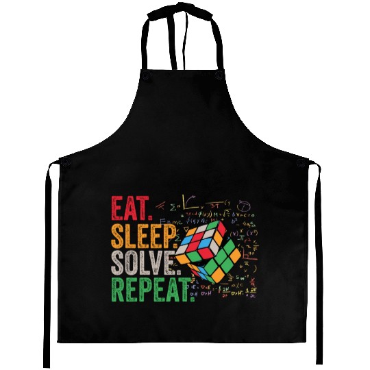 Eat Sleep Solve Repeat Math Speed Cubing Genie Aprons