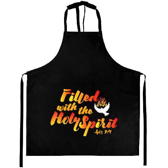 Filled with the Holy Spirit Pentecost Tongues of F Aprons