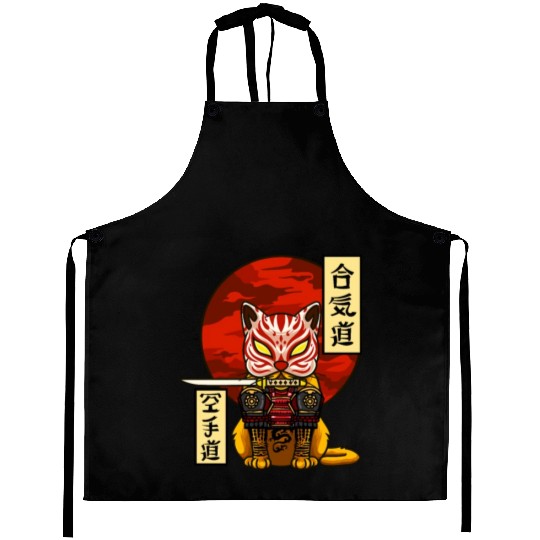 Samurai Cat Aprons