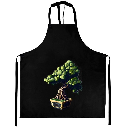 8 Bit Bonsai Tree Aprons