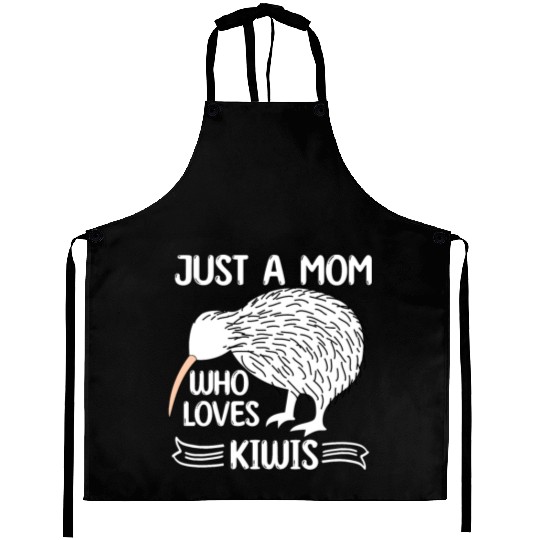 Funny Just A mom Who Loves Kiwis saying Kiwi Bird Aprons