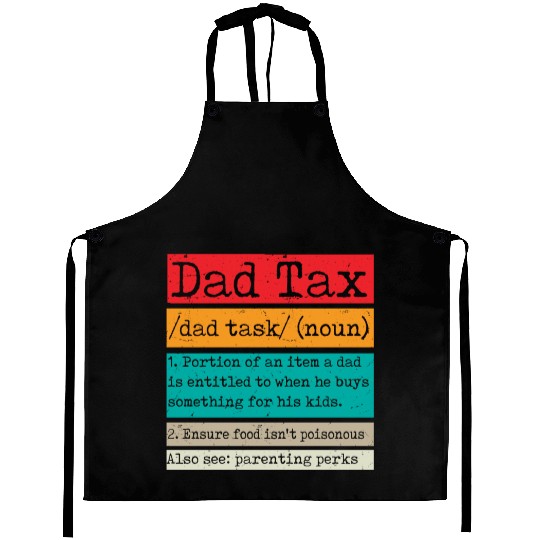 Vintage Dad Tax Definition Men Funny Father's Day Aprons