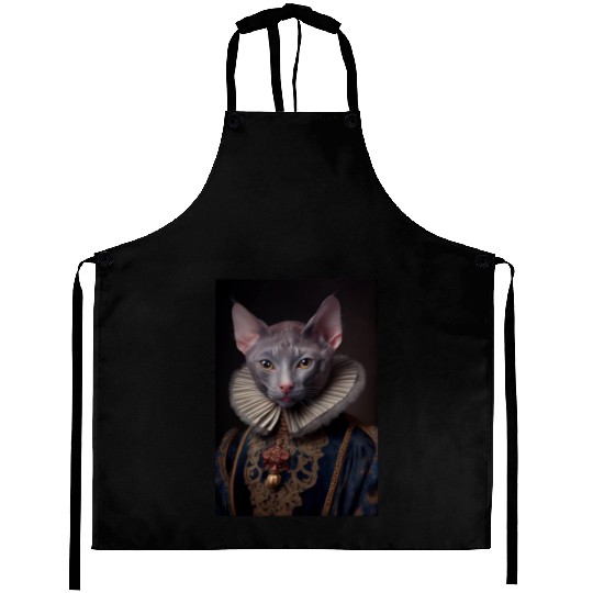 Lykoi King Cat Breed Portrait Royal Renaissance An Aprons