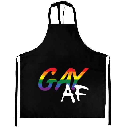 Gay AF LGBT Gay Pride Rainbow Colors Graffiti Aprons