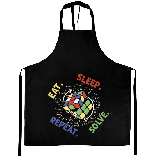 Eat Sleep Solve Repeat Math Speed Cubing Genie Aprons