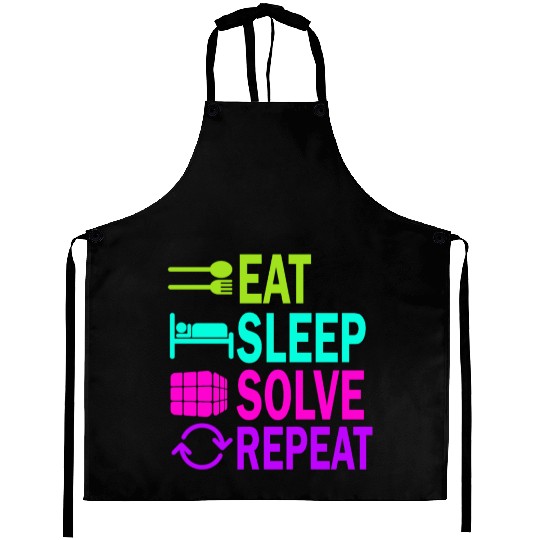 Eat Sleep Solve Repeat Math Speed Cubing Genie Aprons