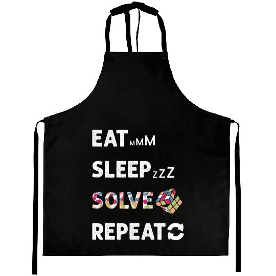 Eat Sleep Solve Repeat Math Speed Cubing Genie Aprons