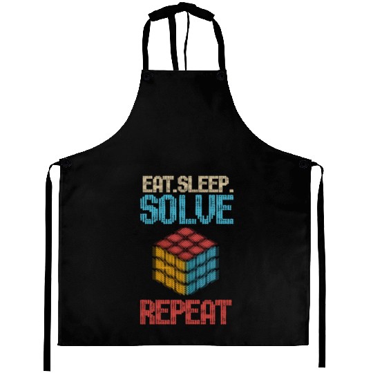Eat Sleep Solve Repeat Math Speed Cubing Genie Aprons