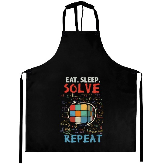 Eat Sleep Solve Repeat Math Speed Cubing Genie Aprons