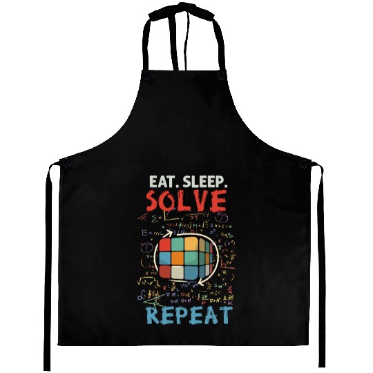 Eat Sleep Solve Repeat Math Speed Cubing Genie Aprons