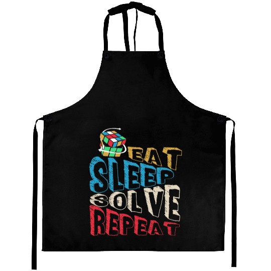 Eat Sleep Solve Repeat Math Speed Cubing Genie Aprons