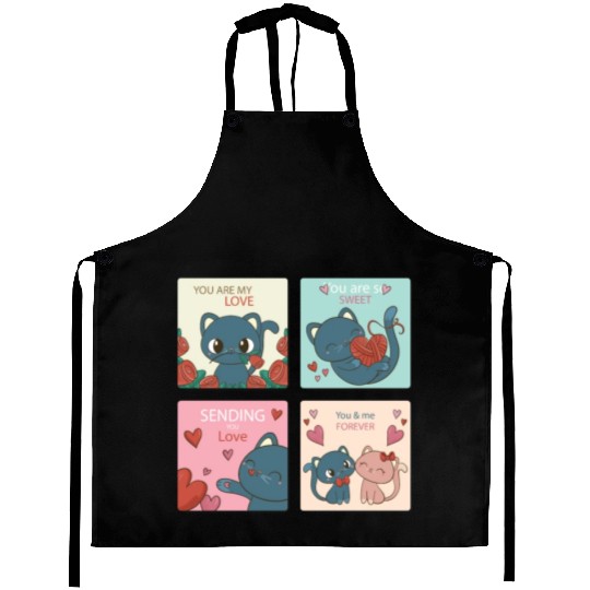 Love Axolotl Pink Valentine Day Salamander Lover Aprons