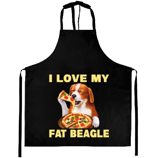 I Love My Fat Beagle Aprons