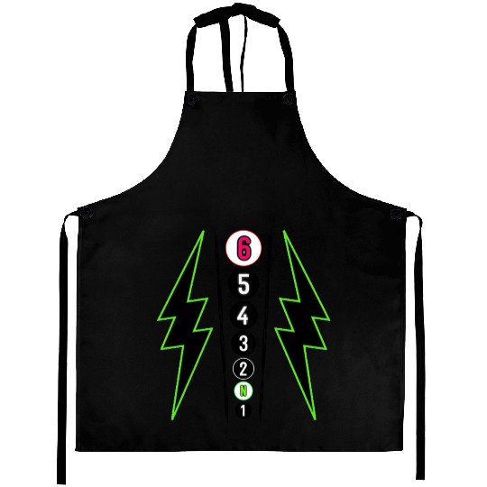 GREEN LIGHTNING BOLT MOTORCYCLE SHIFT PATTERN Aprons