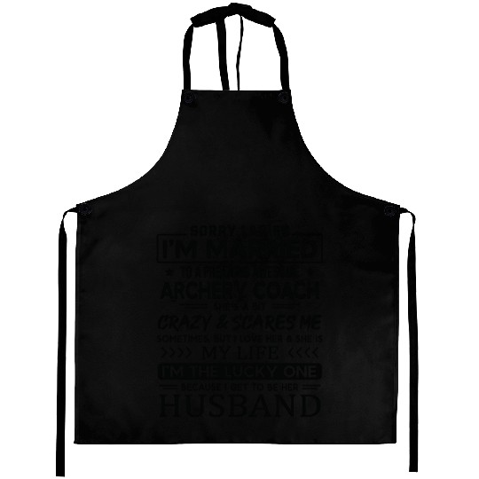 Archery Coach Funny Saying For Husband Aprons