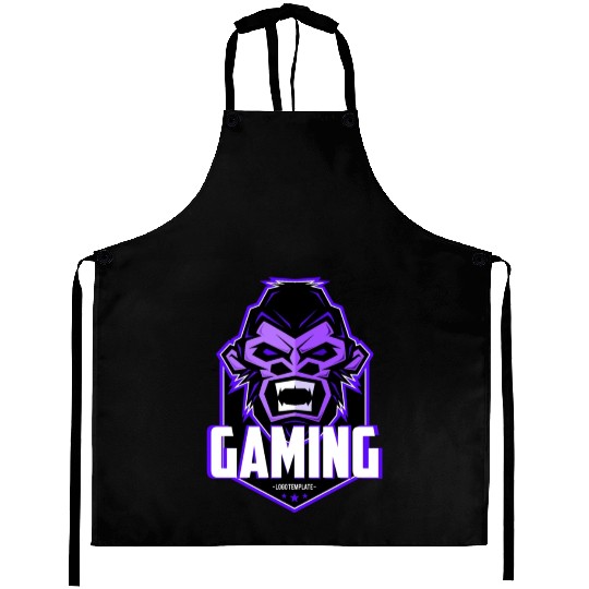 Angry gaming monkey Aprons