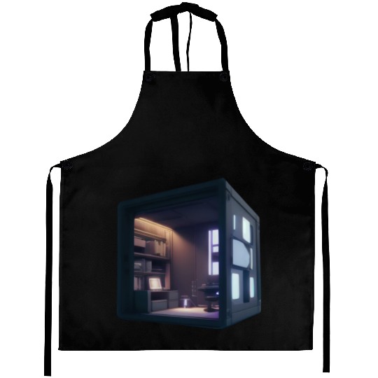 Small 3D Room Print - Cozy and Unique Home Aprons