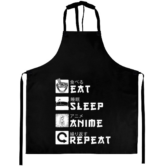 Eat Sleep Anime Repeat Japanese Manga Lover Cospla Aprons