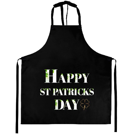 Happy St. Patrick’s Day, white text Aprons