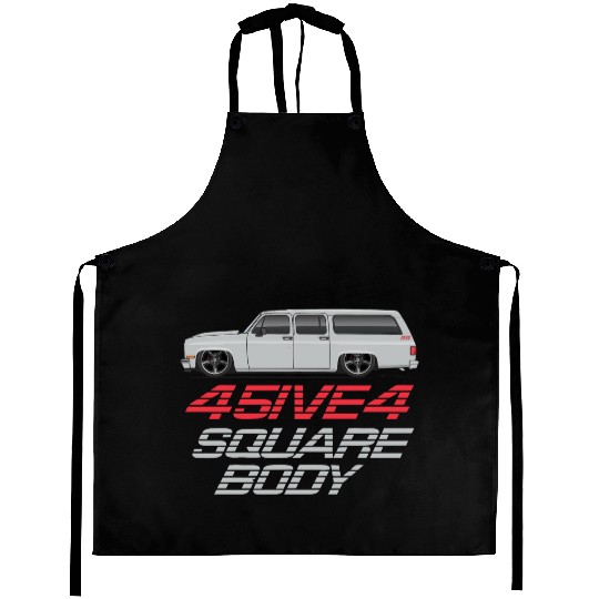 square Light Silver Aprons
