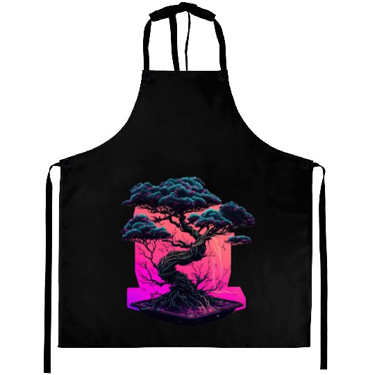 Synthwave Bonsai Tree Aprons