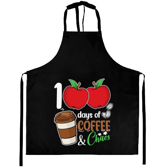 100 Days of Coffee & Chaos School Teacher Aprons