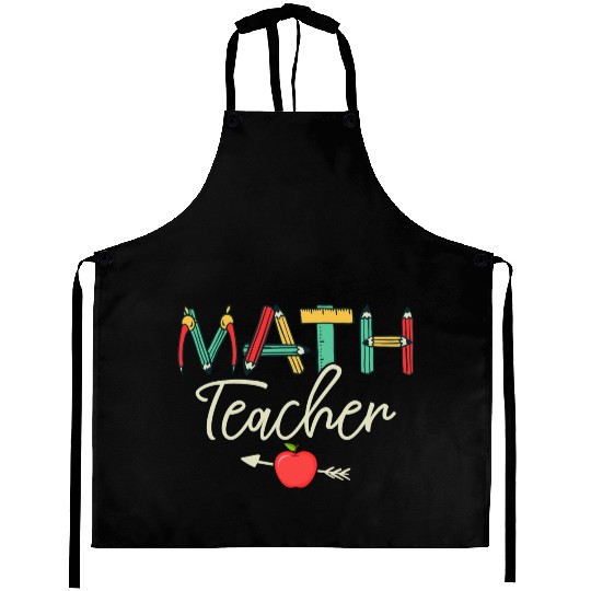 Math Teacher Student School Education Aprons