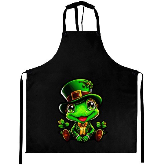 Frog Spells On St. Patrick's Day Aprons