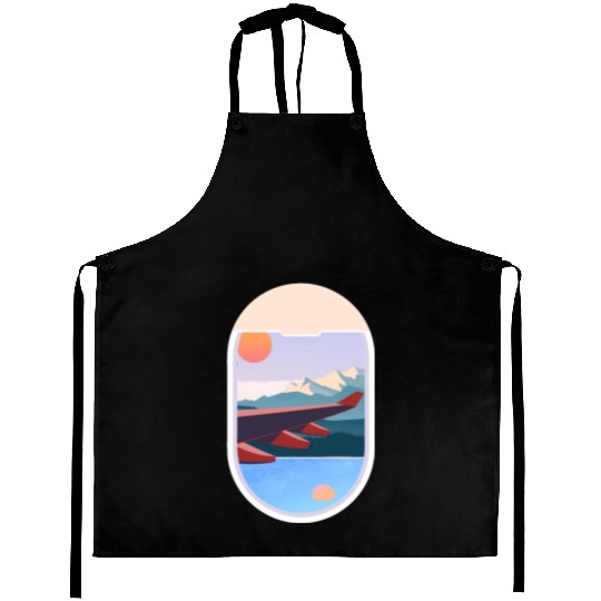 Wanderlust Plane Window Travel Landscape Nature Aprons