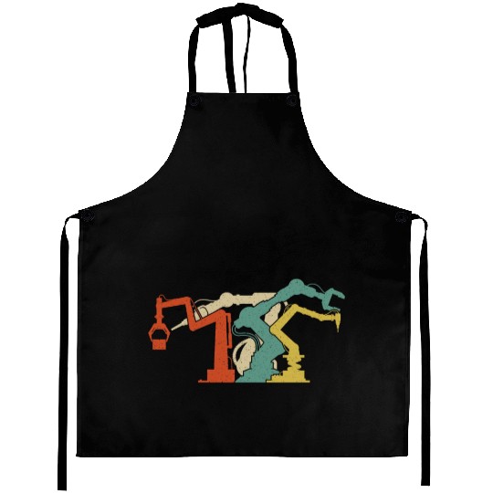 Robot Robotics Engineer Retro Aprons