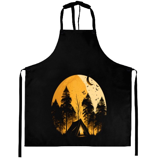 I Love Camping Cool Camping Trip Big Moon Aprons