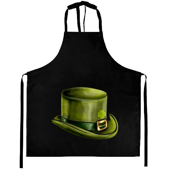 Green Leprechauns Hat Cylinder Shamrock On St Aprons