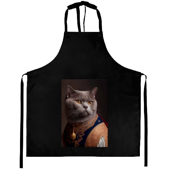 British Shorthair Cat Breed Portrait Royal Renaiss Aprons