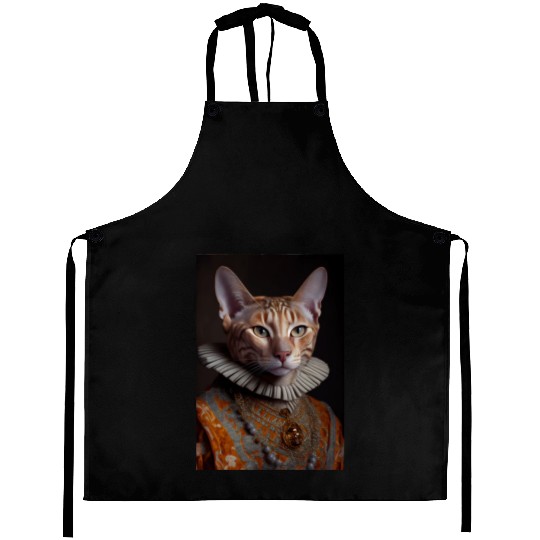Ocicat Prince Cat Breed Portrait Royal Renaissance Aprons