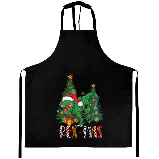 Dino dinosaur T-rex Trex Tyrannosaurus Xmas Aprons