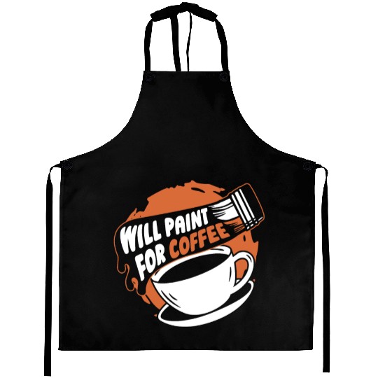 Painter Painting Coffee Aprons