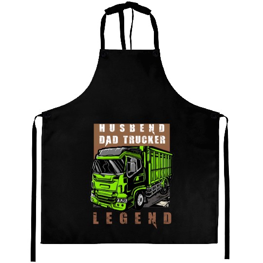 Husband Dad Trucker Legend Aprons