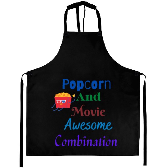 Popcorn And Movie Awesome Combination Aprons
